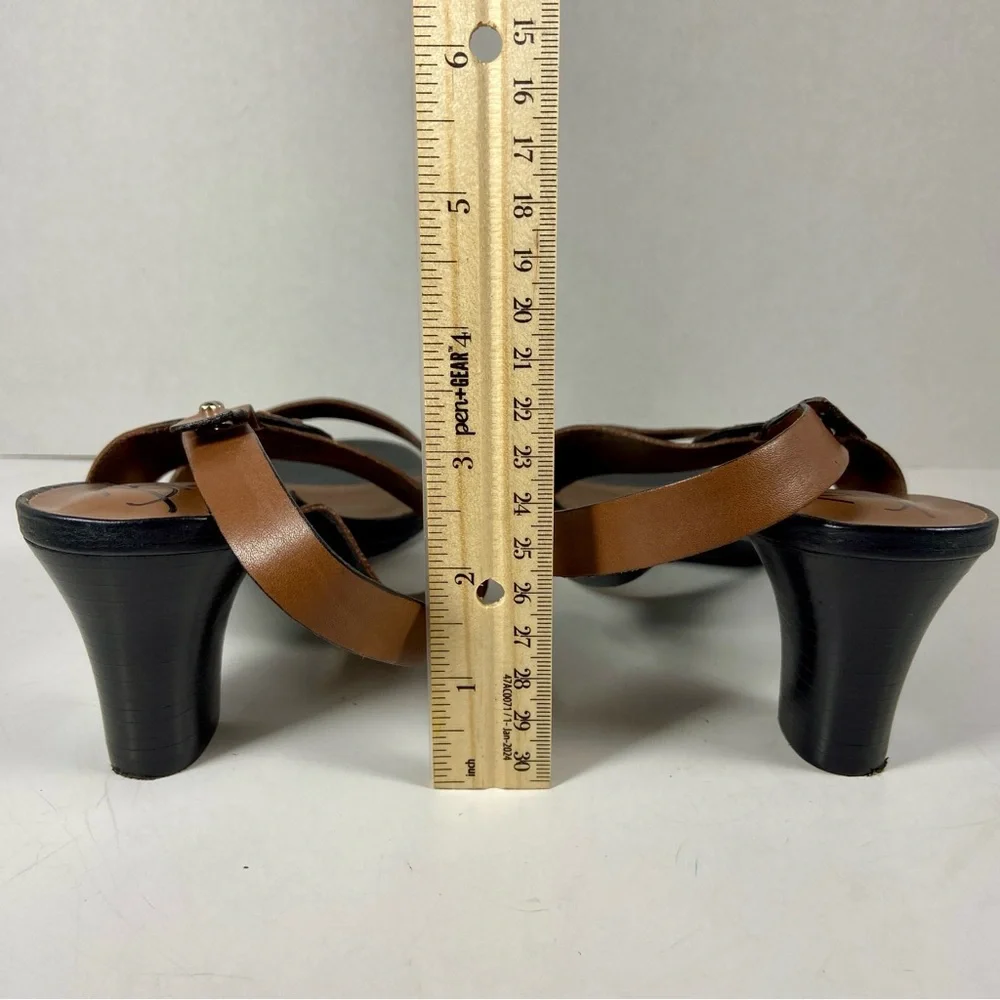 Brighton Black and Brown Heels with Decorative Metal Detail - Picture 8 of 12